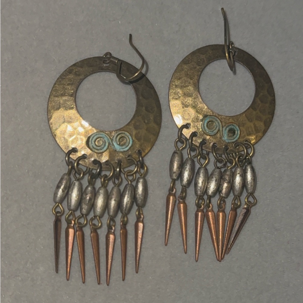 Gold and Silver Dangle Earrings